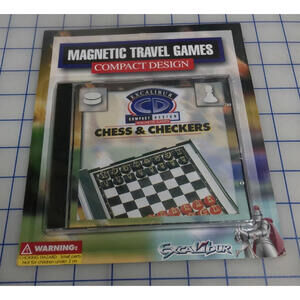 Excalibur CD Magnetic Chess & Checkers Travel Game – Compact Design
